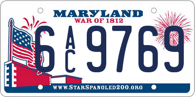 MD license plate 6AC9769