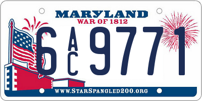 MD license plate 6AC9771