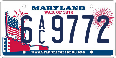 MD license plate 6AC9772