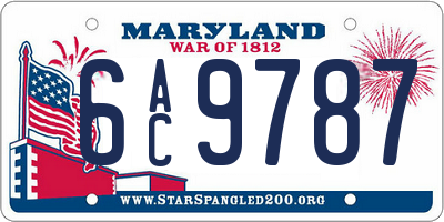 MD license plate 6AC9787