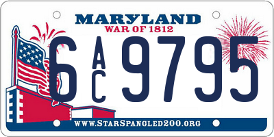 MD license plate 6AC9795