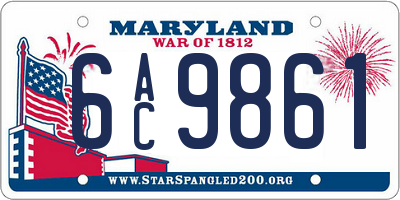 MD license plate 6AC9861