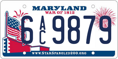MD license plate 6AC9879