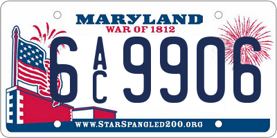 MD license plate 6AC9906