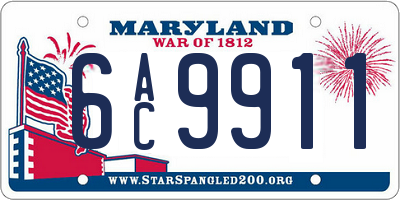 MD license plate 6AC9911