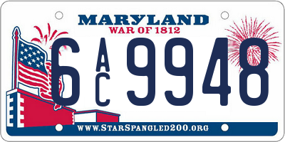 MD license plate 6AC9948