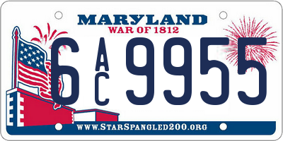 MD license plate 6AC9955