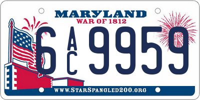 MD license plate 6AC9959