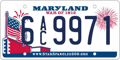 MD license plate 6AC9971