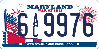 MD license plate 6AC9976