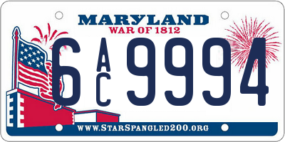 MD license plate 6AC9994