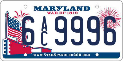 MD license plate 6AC9996
