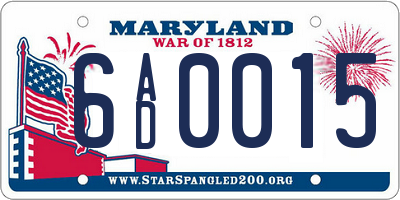 MD license plate 6AD0015