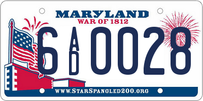 MD license plate 6AD0028