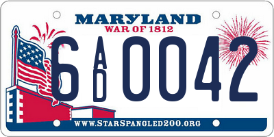 MD license plate 6AD0042