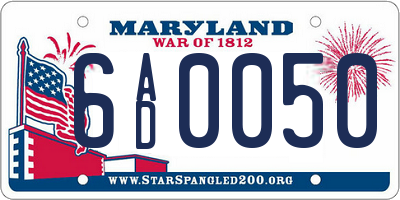 MD license plate 6AD0050