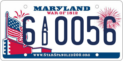 MD license plate 6AD0056