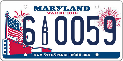 MD license plate 6AD0059