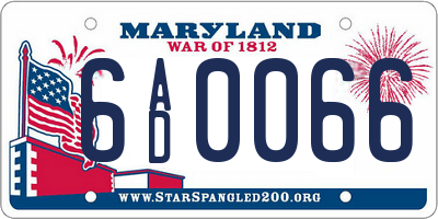 MD license plate 6AD0066