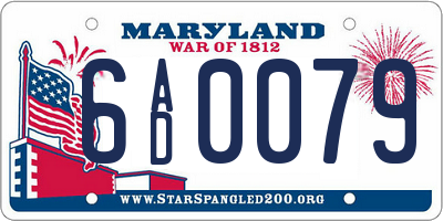 MD license plate 6AD0079