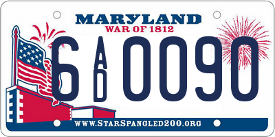 MD license plate 6AD0090