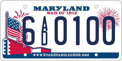 MD license plate 6AD0100