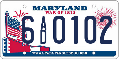 MD license plate 6AD0102