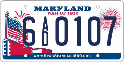 MD license plate 6AD0107