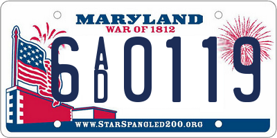 MD license plate 6AD0119