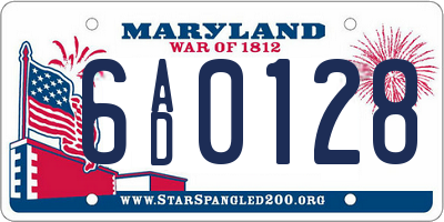 MD license plate 6AD0128