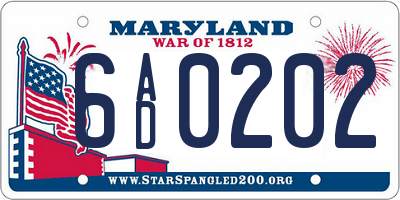 MD license plate 6AD0202