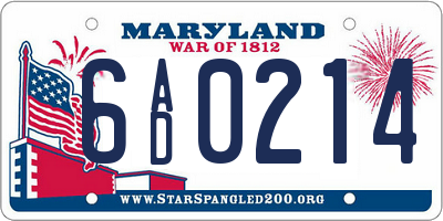 MD license plate 6AD0214
