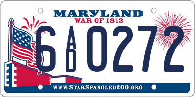 MD license plate 6AD0272