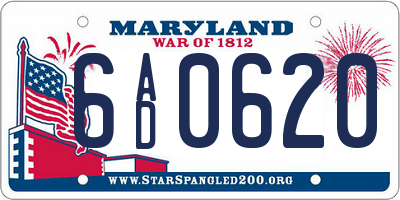 MD license plate 6AD0620
