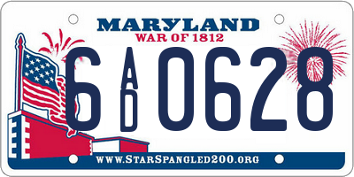 MD license plate 6AD0628