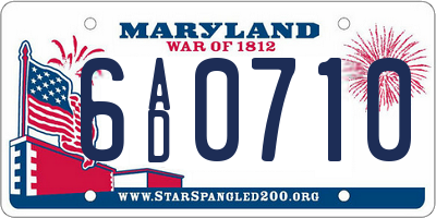 MD license plate 6AD0710