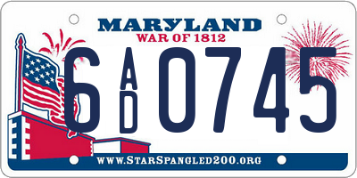 MD license plate 6AD0745