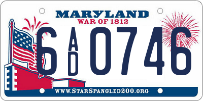 MD license plate 6AD0746
