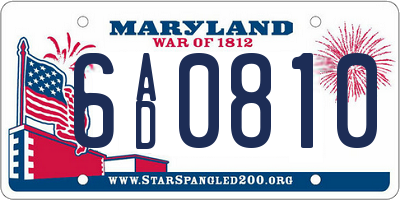 MD license plate 6AD0810