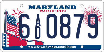 MD license plate 6AD0879