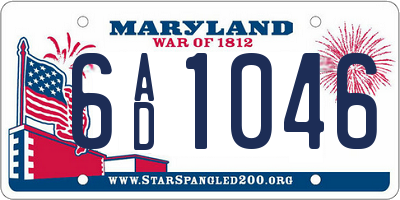MD license plate 6AD1046