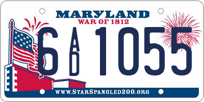 MD license plate 6AD1055