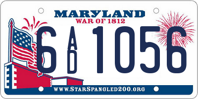 MD license plate 6AD1056
