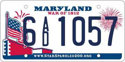MD license plate 6AD1057