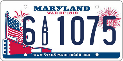 MD license plate 6AD1075