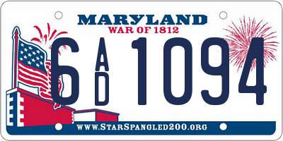 MD license plate 6AD1094