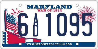 MD license plate 6AD1095