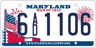 MD license plate 6AD1106