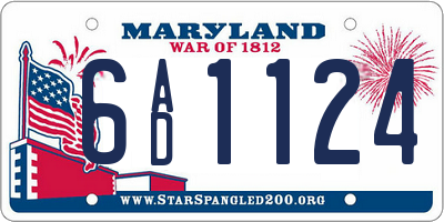 MD license plate 6AD1124