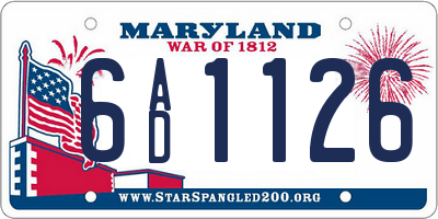 MD license plate 6AD1126